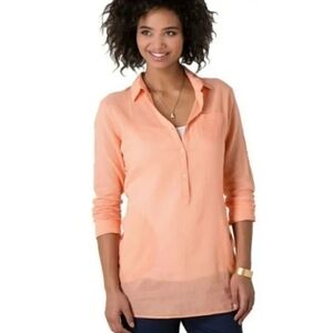Toad & Co Airbrush Tunic Melon Orange 100% Organic Cotton Size M